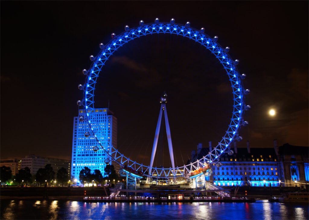 london london eye riesenrad bei nacht